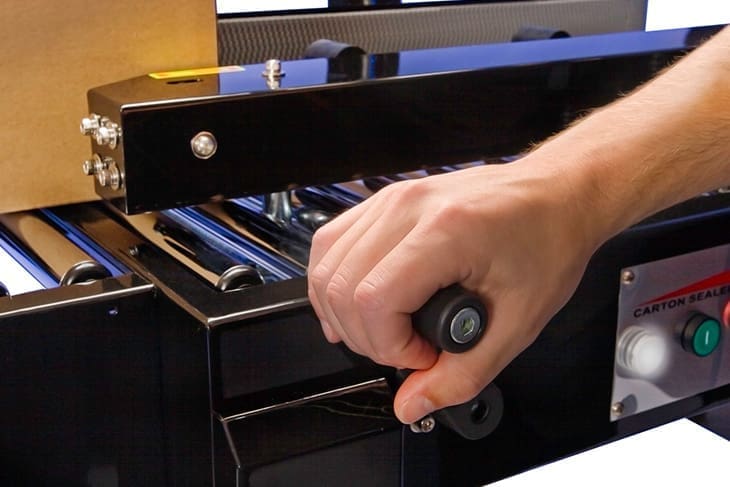 Hand crank of an Eastey packaging machine