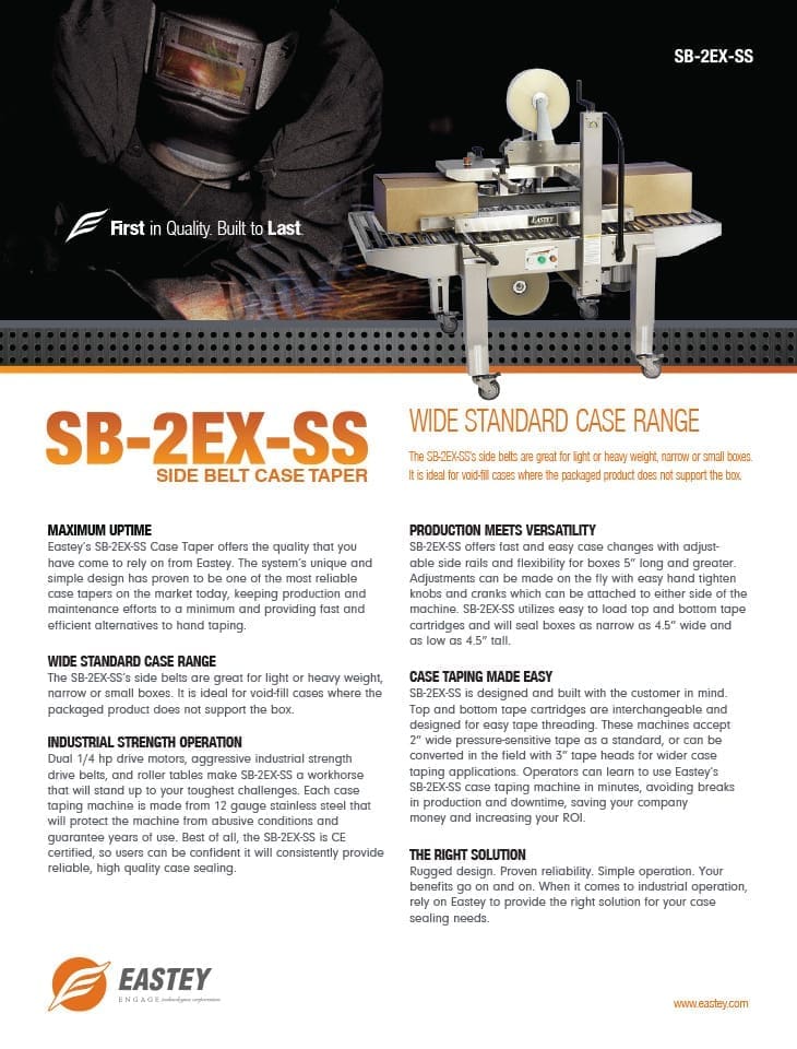 Brochure of the SB-2EX-SS case taper