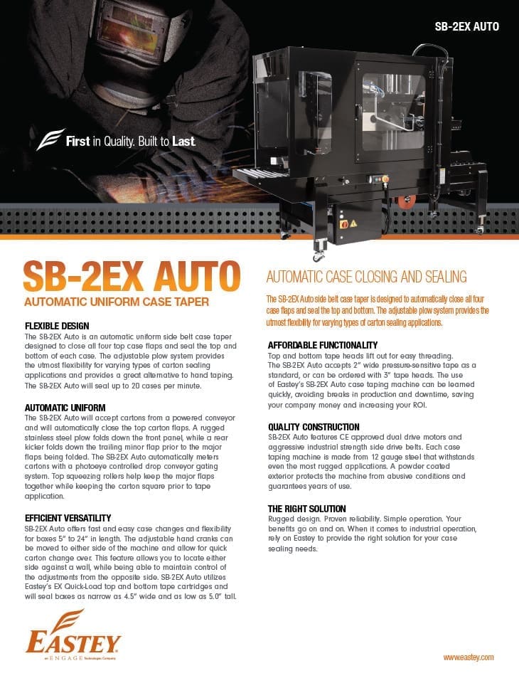 SB-2EX Auto uniform case taper brochure