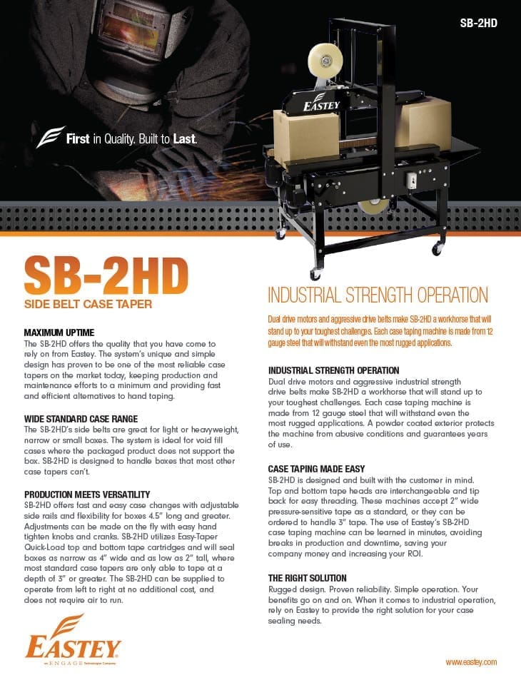 Brochure of the SB-2HD side belt case taper