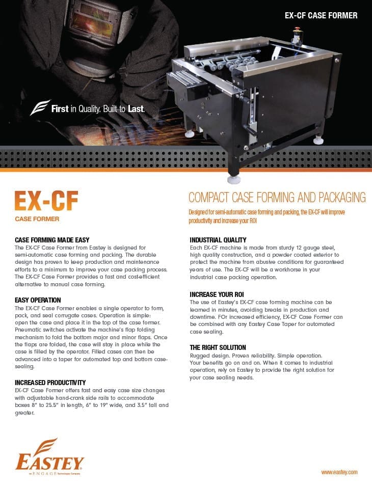 Brochure of the EX-CF case former