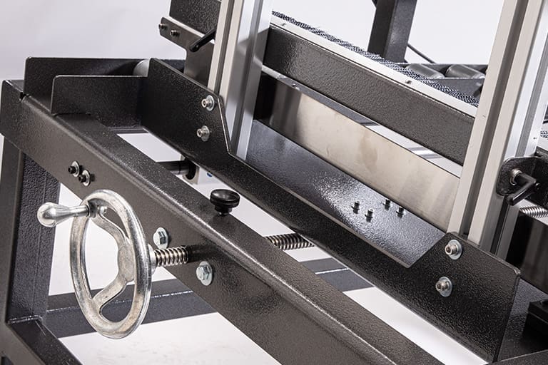 Hand crank wheel of the VCTS vertical case transport system