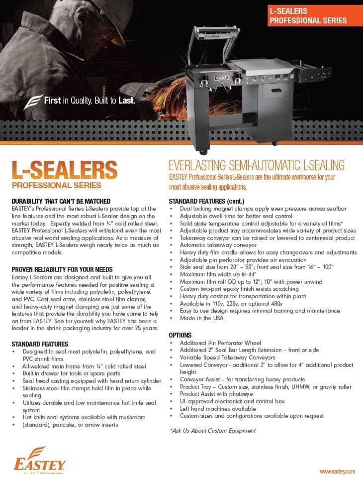 Brochure for Easety l sealers
