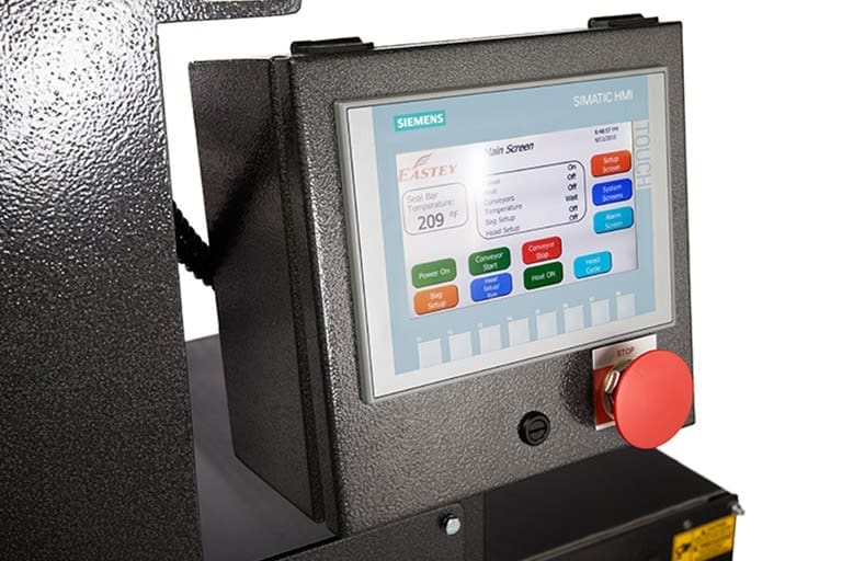 Color PLC touchscreen on the EB25A bundler
