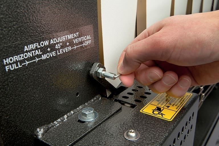 Air flow knob on a shrink tunnel