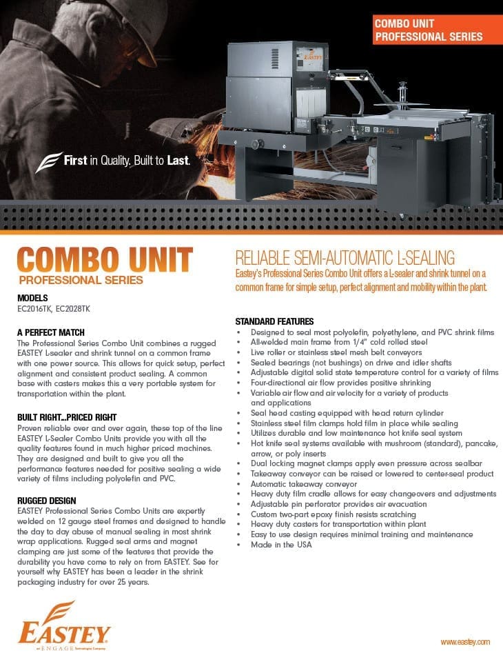 Brochure of the professional series combo unit