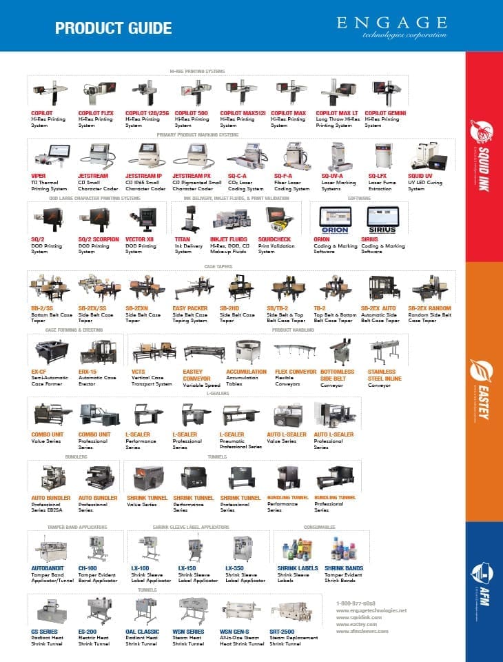 Product overview poster for all Engage Technologies products
