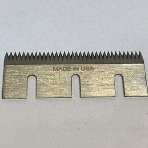 Metal blade with teeth, labeled "Made in USA".