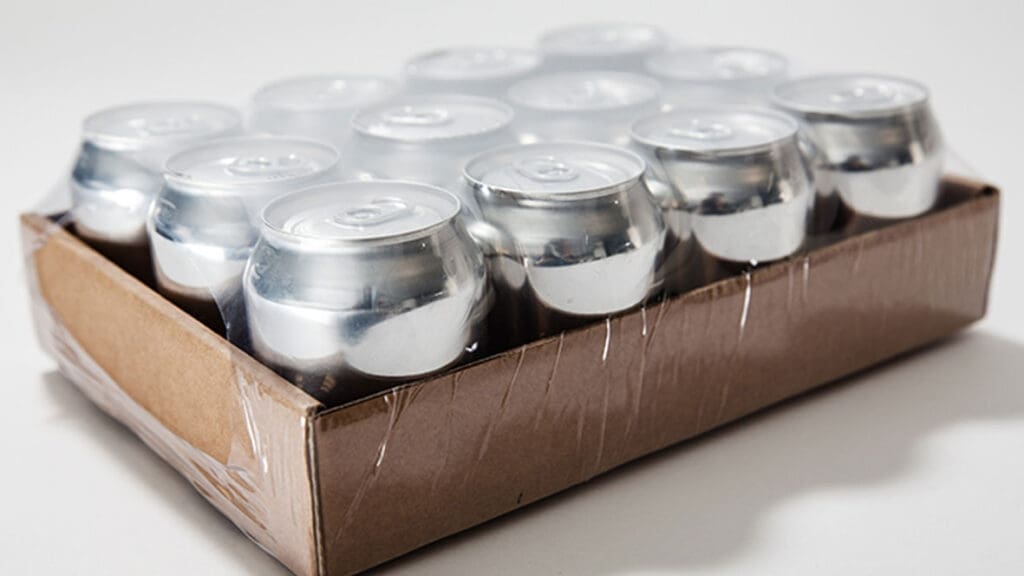 Shrink wrapped and bundled pack of cans