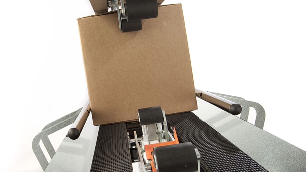 Box going through a case taper