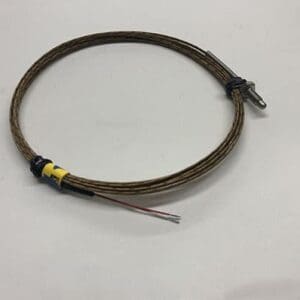 Coiled thermocouple temperature sensor wire.