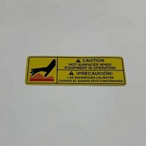Caution: Hot surfaces when operating.