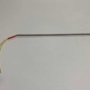 Here's an alt tag for the image: Metal heating element with wires.