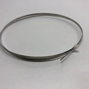 Silver metal banding strip coil.