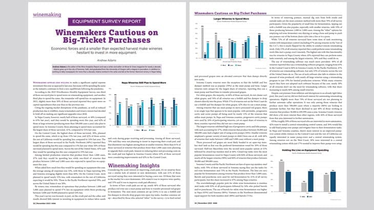 Article of Winemakers Cautious on Big-Ticket Purchases